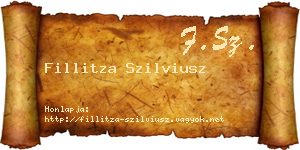 Fillitza Szilviusz névjegykártya